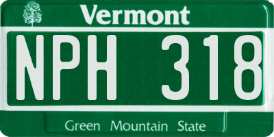 VT license plate NPH318