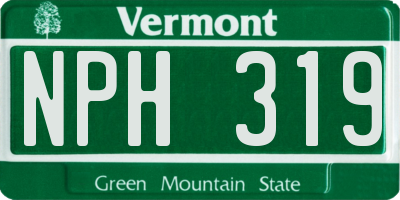 VT license plate NPH319
