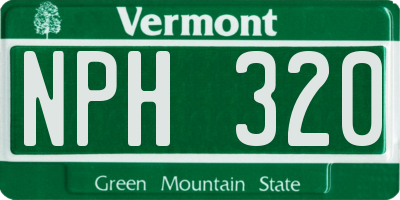 VT license plate NPH320