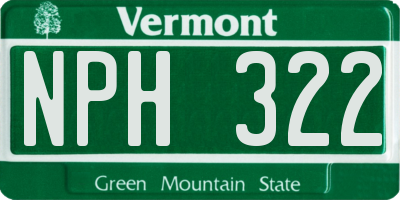 VT license plate NPH322