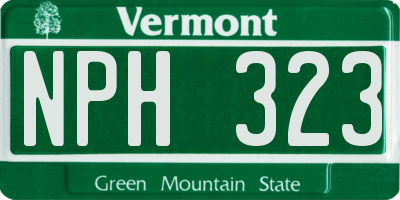 VT license plate NPH323