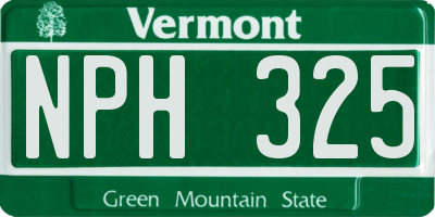 VT license plate NPH325