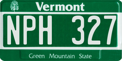 VT license plate NPH327