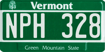 VT license plate NPH328