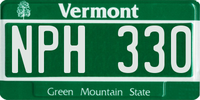 VT license plate NPH330