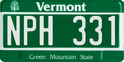VT license plate NPH331