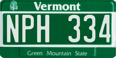 VT license plate NPH334
