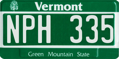 VT license plate NPH335