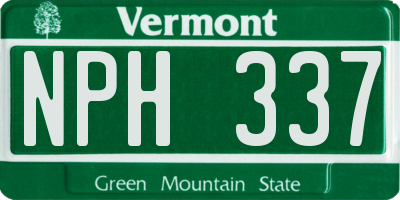 VT license plate NPH337
