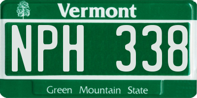 VT license plate NPH338