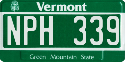 VT license plate NPH339