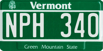 VT license plate NPH340