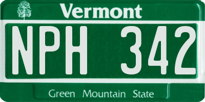 VT license plate NPH342