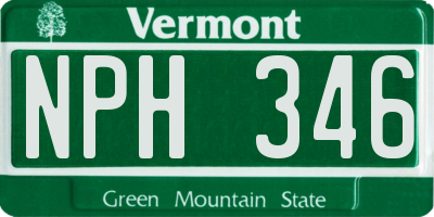 VT license plate NPH346