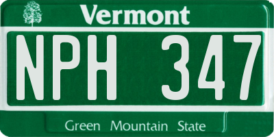 VT license plate NPH347