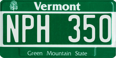 VT license plate NPH350