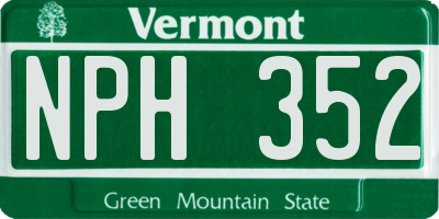 VT license plate NPH352