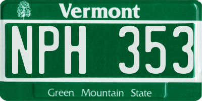 VT license plate NPH353