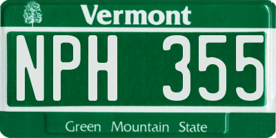 VT license plate NPH355