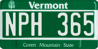 VT license plate NPH365