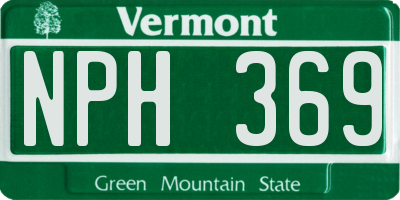 VT license plate NPH369