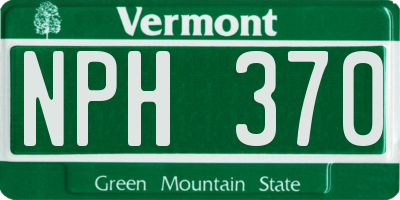 VT license plate NPH370