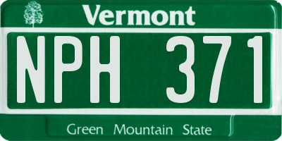 VT license plate NPH371