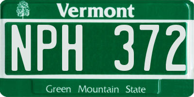 VT license plate NPH372