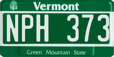 VT license plate NPH373