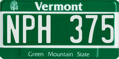 VT license plate NPH375