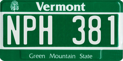 VT license plate NPH381