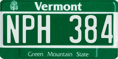 VT license plate NPH384