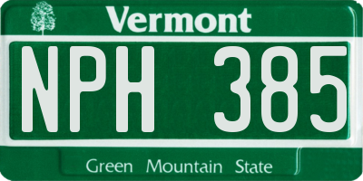 VT license plate NPH385
