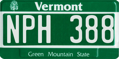 VT license plate NPH388