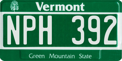 VT license plate NPH392