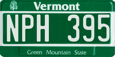 VT license plate NPH395