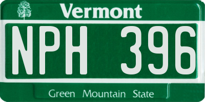 VT license plate NPH396