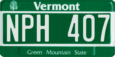 VT license plate NPH407