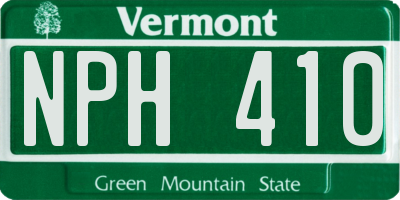 VT license plate NPH410