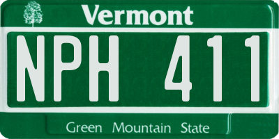 VT license plate NPH411
