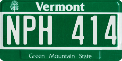 VT license plate NPH414