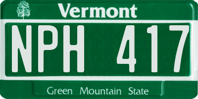 VT license plate NPH417