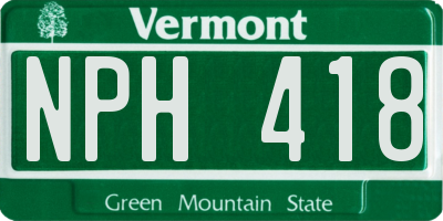 VT license plate NPH418