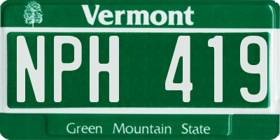 VT license plate NPH419