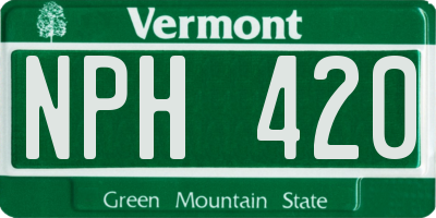 VT license plate NPH420