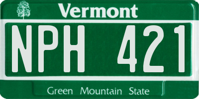 VT license plate NPH421