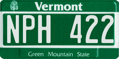 VT license plate NPH422