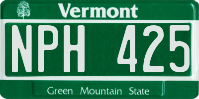 VT license plate NPH425