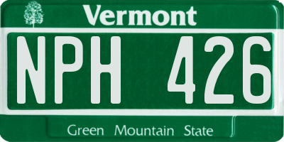 VT license plate NPH426