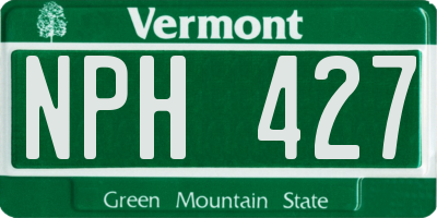 VT license plate NPH427